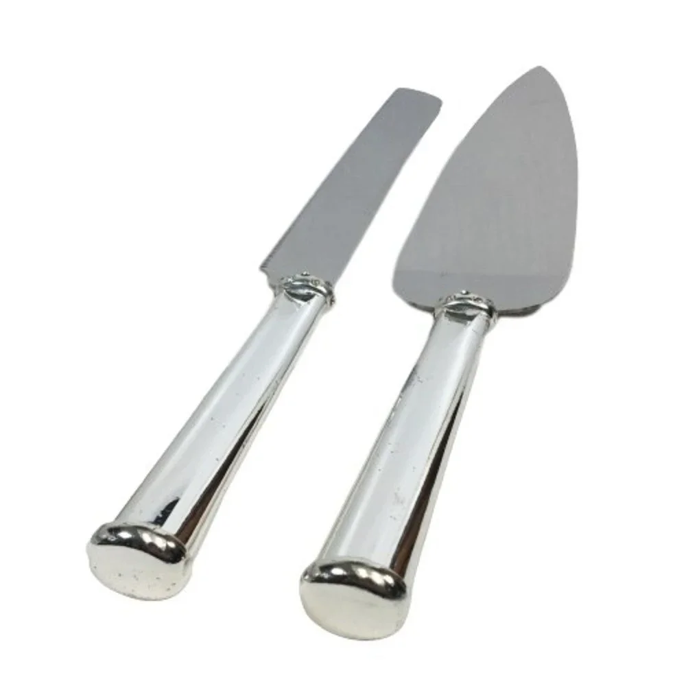 Lenox Devotion 2 Piece Dessert Set Cake Knife & Server Silverplate 825522 Silver